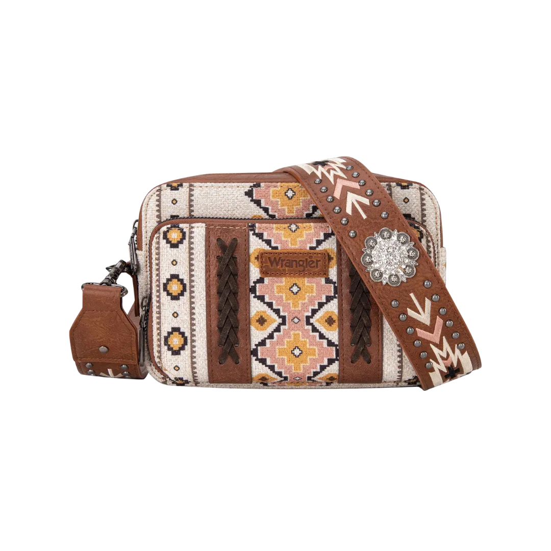 Wrangler Women's Aztec Printed Coffee Crossbody