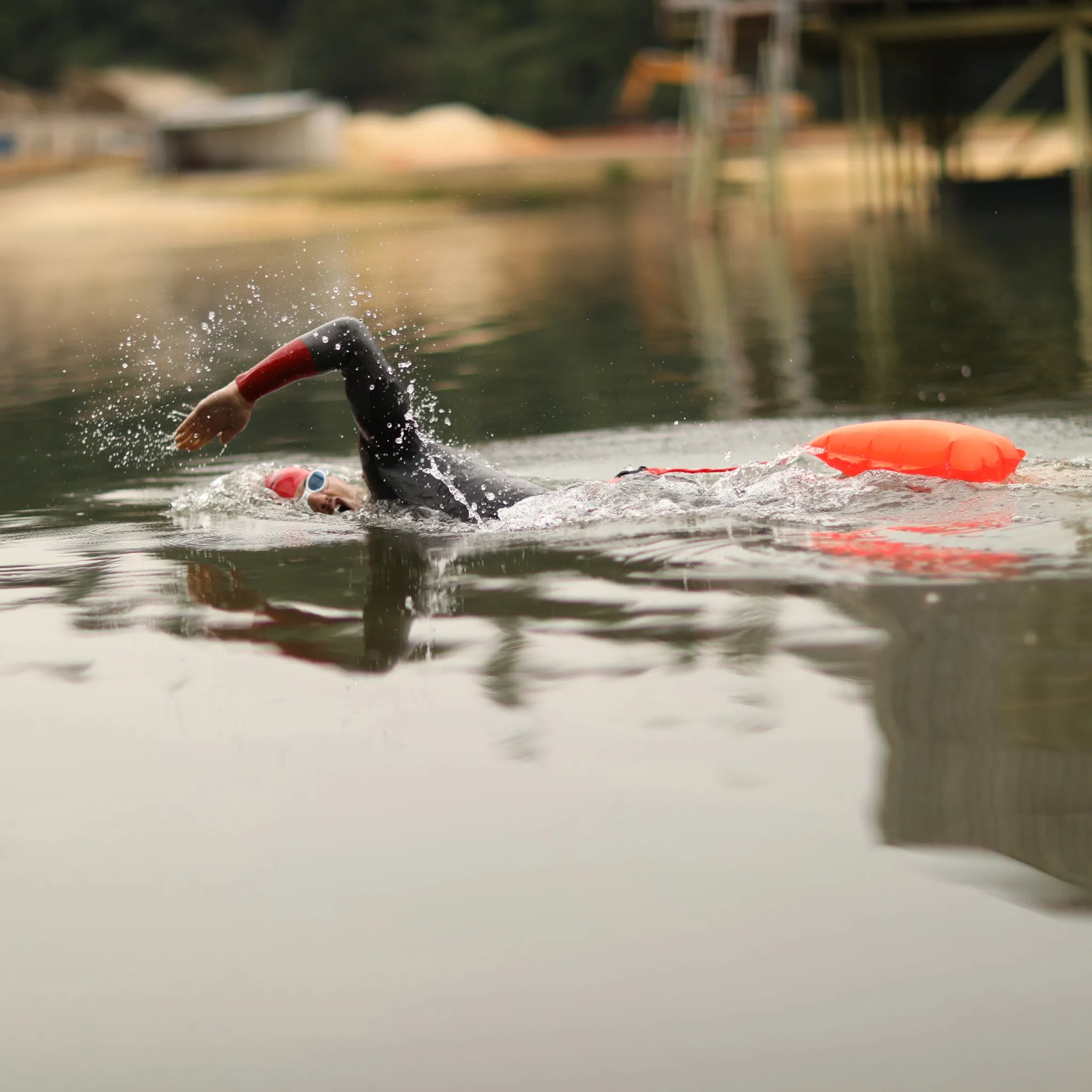 Zone3 Recycled Swim Safety Buoy Tow Float Orange